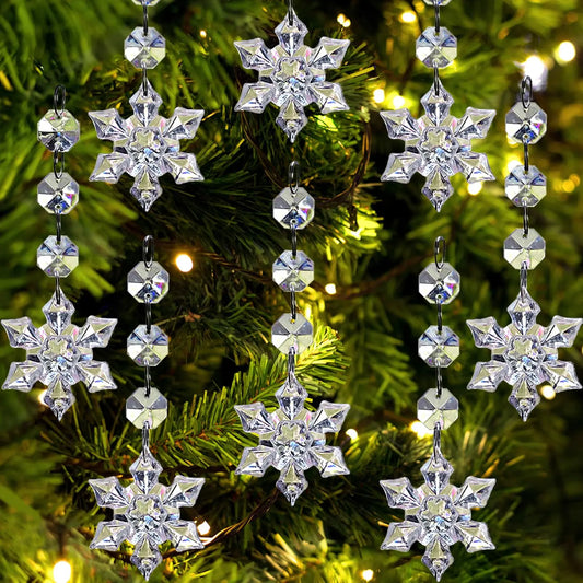 10/20/30 Clear Acrylic Snowflake Ornaments – Crystal Christmas Tree Decorations for Hanging & Holiday Styling (2025 Edition)