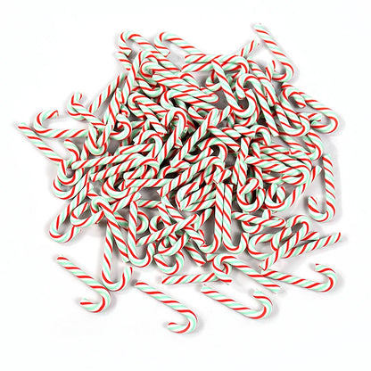 10/30/50 Mini Candy Cane Ornaments – Red & White Resin Pendants for Christmas Crafts, Tree Décor & Holiday Styling (2025 Edition)