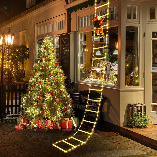 3M Santa Claus Climbing Ladder Decoration – Warm Light & Multicolour Festive Display for Indoor/Outdoor Christmas & New Year Styling (2025 Edition)