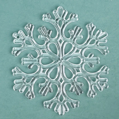 10-Piece Acrylic Snowflake Pendants – Transparent Crystal Ornaments for Christmas Tree & New Year Home Décor (2025 Edition)