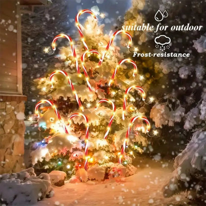 8pcs Solar Candy Cane Garden Lights – Waterproof LED Holiday Pathway Lights with 8 Functions for Christmas & New Year Décor (2025 Edition)