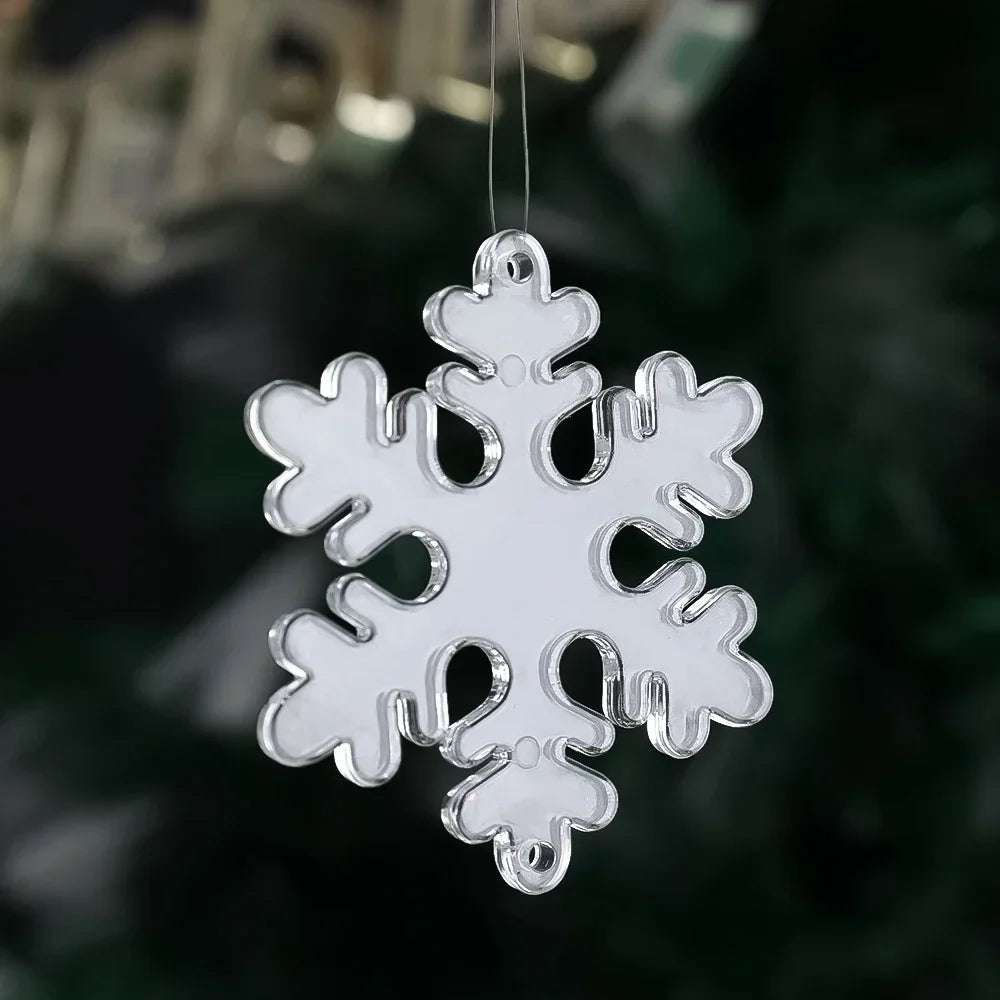10-Piece Acrylic Snowflake Pendants – Transparent Crystal Ornaments for Christmas Tree & New Year Home Décor (2025 Edition)
