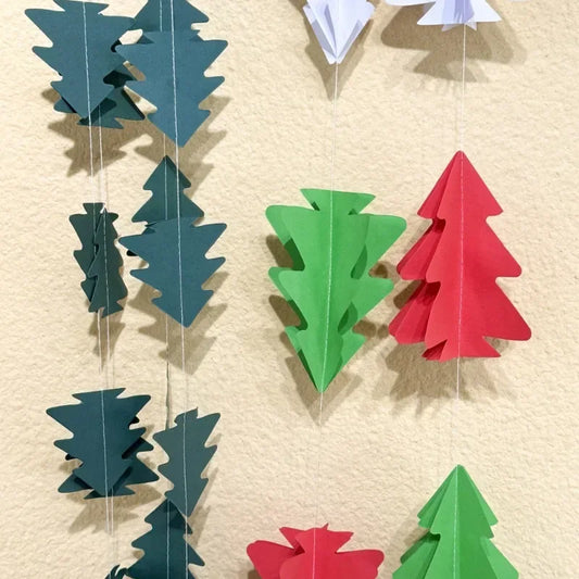 3D Christmas Tree Paper Garland – Eco-Friendly Hanging Decoration for Holiday Atmosphere & Indoor Styling (2025 Edition)