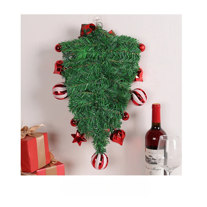 Upside-Down Christmas Tree Decoration with Red Fruit – Elk-Inspired Hanging Ornament for Door & Outdoor Yard Display (2025 Edition)