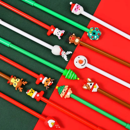 12‑Piece Christmas Neutral Pens – Holiday Stationery Set for Office, Study & Student Gifts
