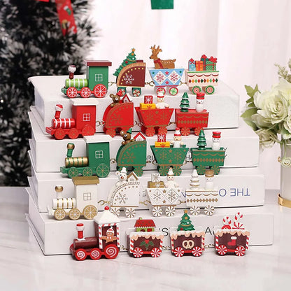Christmas Wooden Train Ornament – Moving Train Decoration for Home, Noel & New Year 2025 Gifting