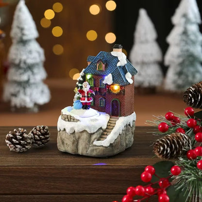 Rotating LED Christmas Music Box – Glowing Santa Ornament with Octave Melody for Holiday Décor & Gifting (2025 Edition)