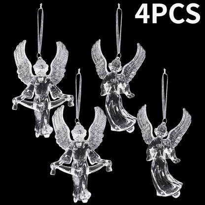 2/12-Piece Acrylic Snowflake & Icicle Ornaments – Crystal Clear Christmas Tree Pendants for Holiday & Winter Party Décor (2025 Edition)