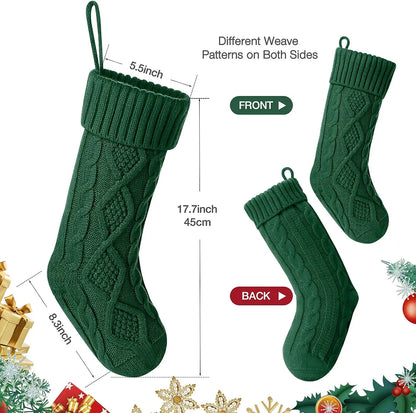 Large Cable Knit Christmas Stockings for Kids – Soft Holiday Decoration for Family Parties & Festive Gifting (2025 Edition)