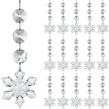 10/20/30 Clear Acrylic Snowflake Ornaments – Crystal Christmas Tree Decorations for Hanging & Holiday Styling (2025 Edition)