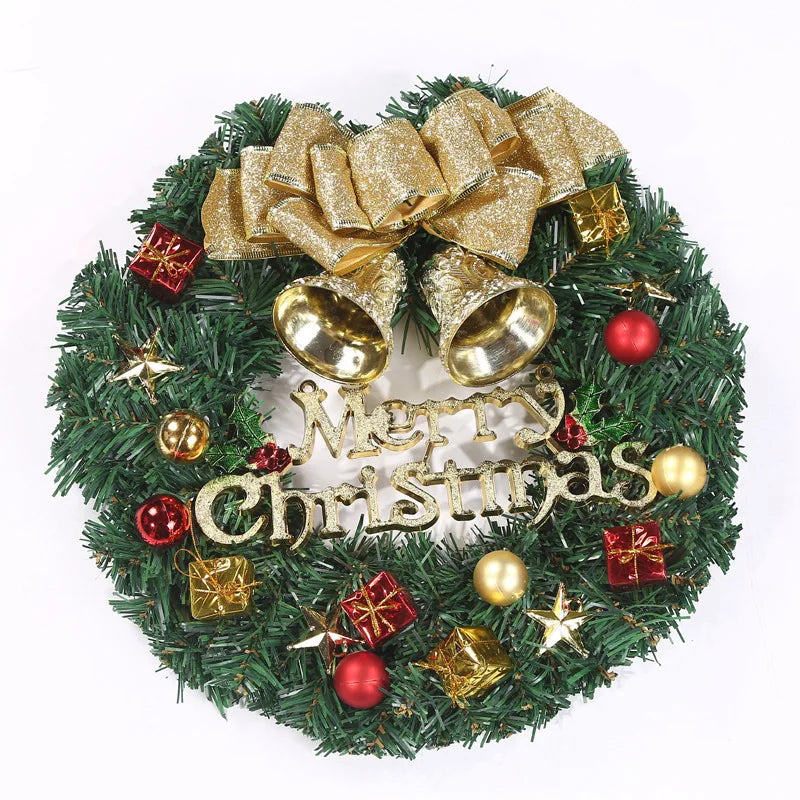 30cm White Wooden Christmas Wreath – Handmade Rattan Garland for Front Door, Window & Indoor Holiday Décor (2025 Edition)