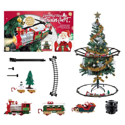 Battery-Operated Christmas Train Set – Sound & Light Railway Toy for Tree Decoration & Festive Play (2025 Edition)