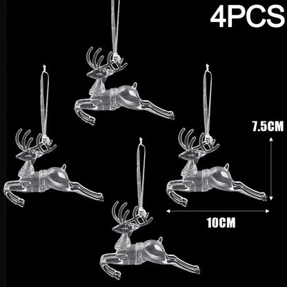2/12-Piece Acrylic Snowflake & Icicle Ornaments – Crystal Clear Christmas Tree Pendants for Holiday & Winter Party Décor (2025 Edition)