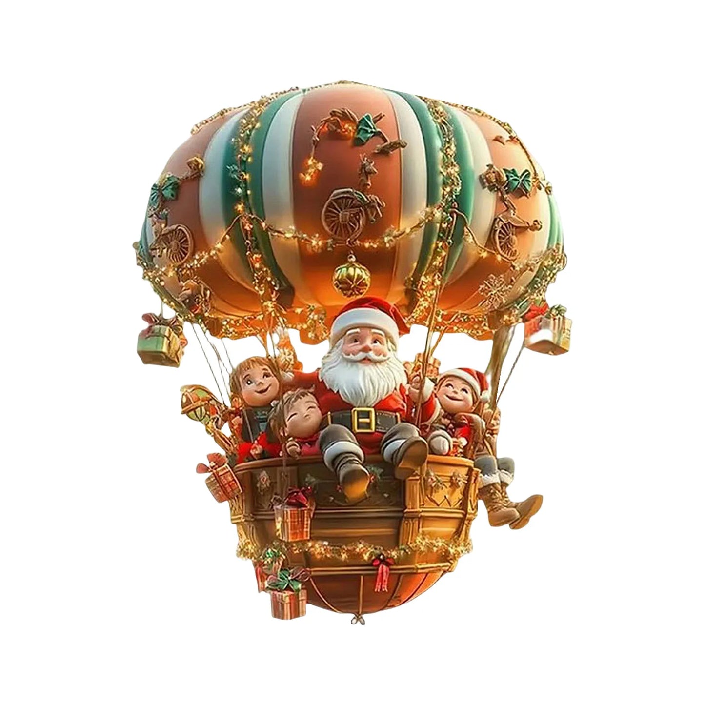 2D Acrylic Hot Air Balloon Christmas Window Pendant – Love Balloon Tree Decoration & Holiday Home Décor