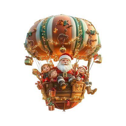 2D Acrylic Hot Air Balloon Christmas Window Pendant – Love Balloon Tree Decoration & Holiday Home Décor
